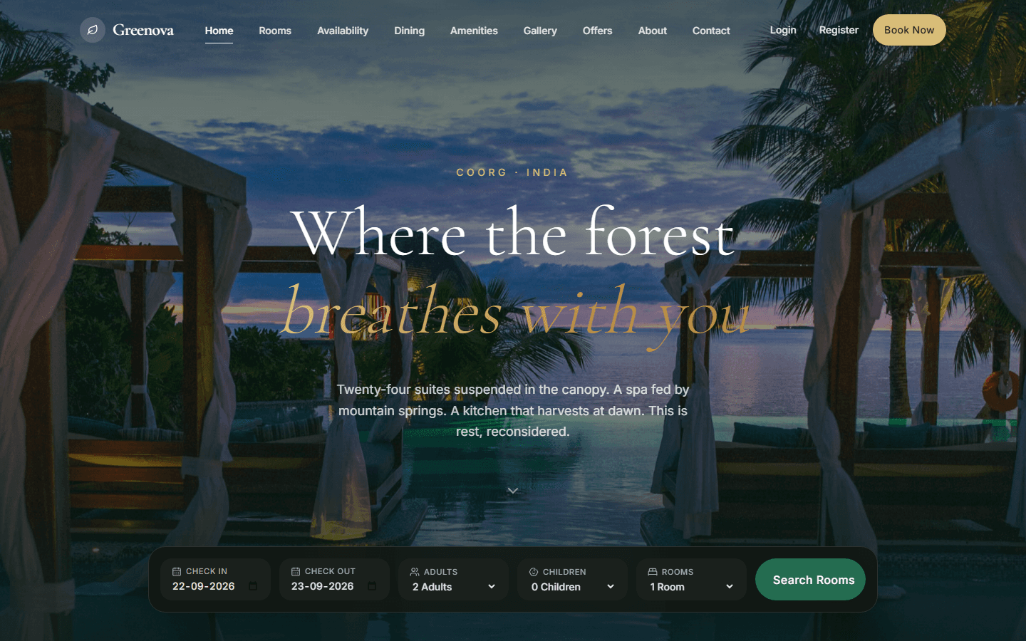 Greenova website project preview by Joydip Ghosh